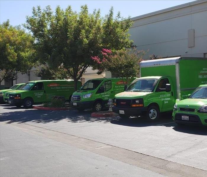 Some of SERVPRO vehicle
